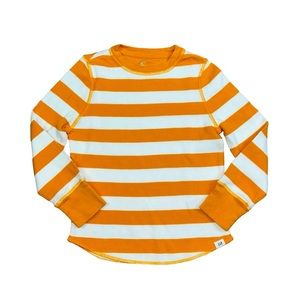 NWOT GAP Thermal Waffle Knit Shirt 5 Yellow White Stripes